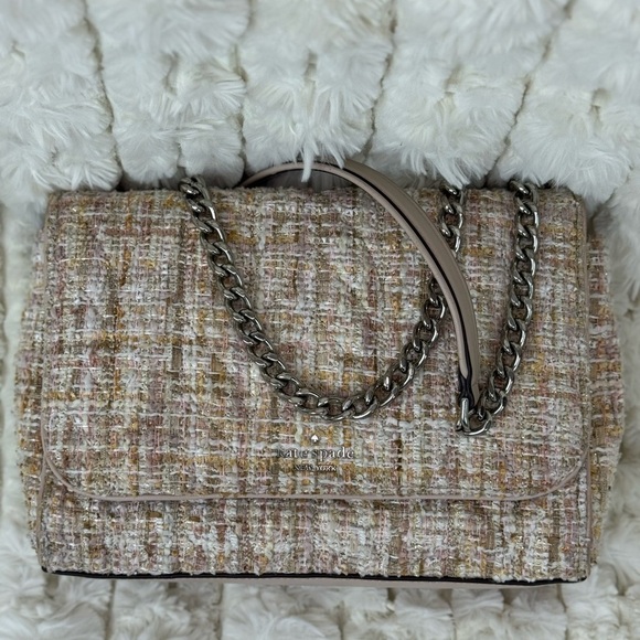 Kate Spade Cream and Brown Shoulder Bag with Chain Handles - Picture 1 of 16